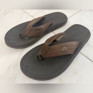 Cobian men’s size 8 leather and rubber cushioned flip-flops beach summer boating